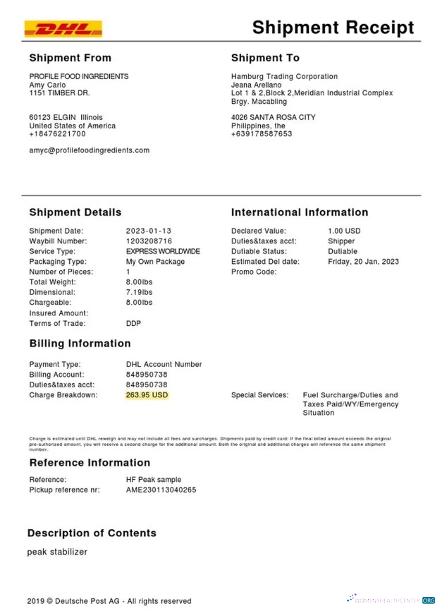Download DHL service shipment receipt Photoshop template